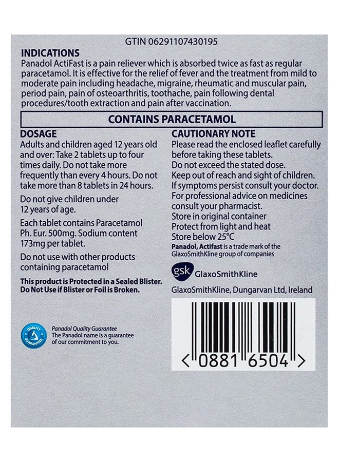 Panadol أقراص أكتيفاست 20 عبوة من قطعتين - Image 2