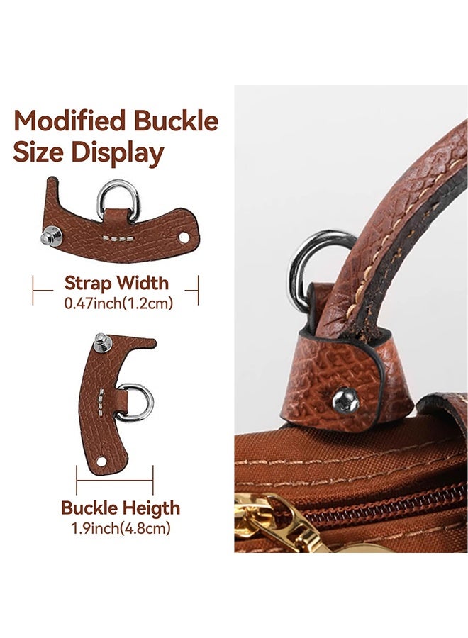 Tersely Adjustable Leather Shoulder Strap for Mini Pouch - Punch-Free Crossbody Handbag Replacement, Single Handle Conversion Set (Brown) - Image 3
