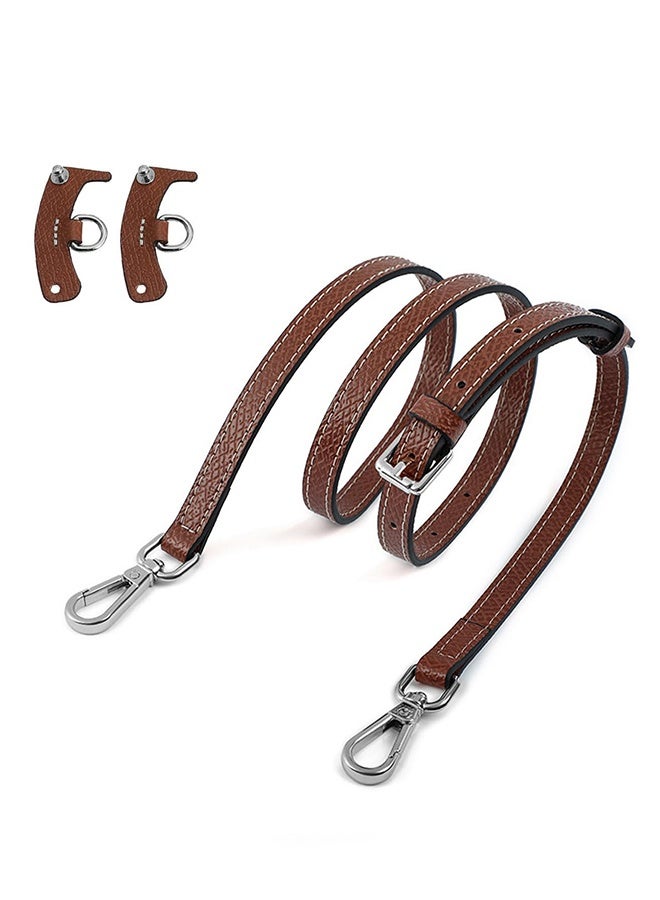 Tersely Adjustable Leather Shoulder Strap for Mini Pouch - Punch-Free Crossbody Handbag Replacement, Single Handle Conversion Set (Brown) - Image 1