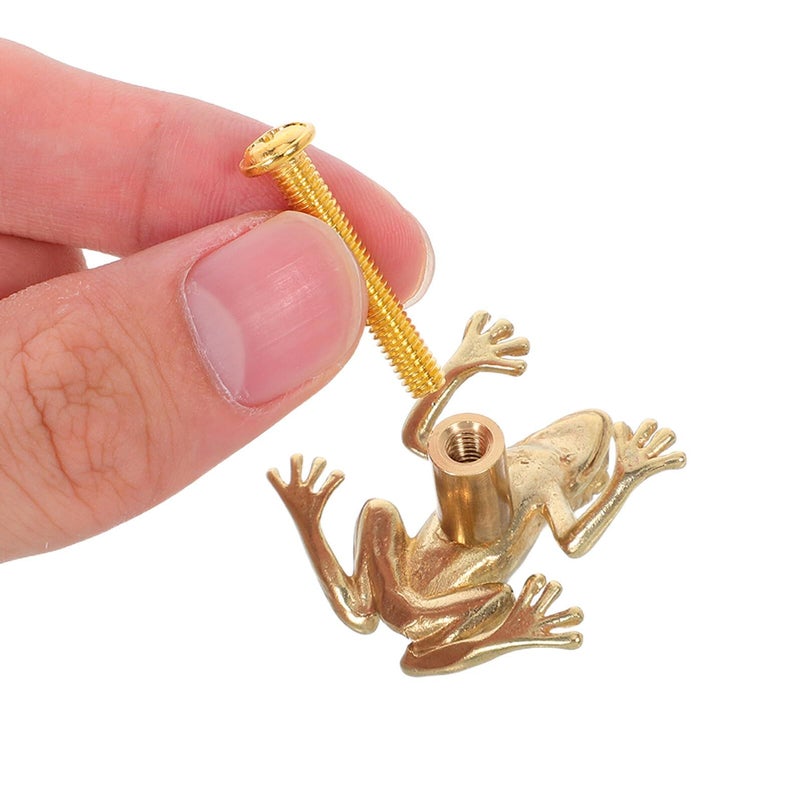 Solid Brass Frog Drawer Pulls Cabinet Handles Decorative Knobs For Furniture Nursery Bedroom - Image 5