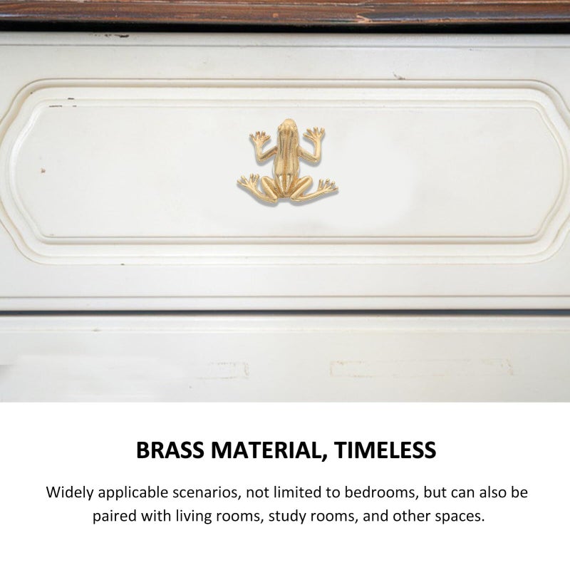 Solid Brass Frog Drawer Pulls Cabinet Handles Decorative Knobs For Furniture Nursery Bedroom - Image 4