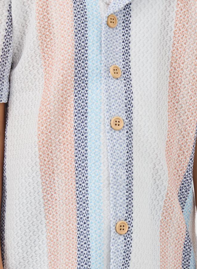 Styli Styli Striped Buttoned Short Sleeve Shirt  - Image 3