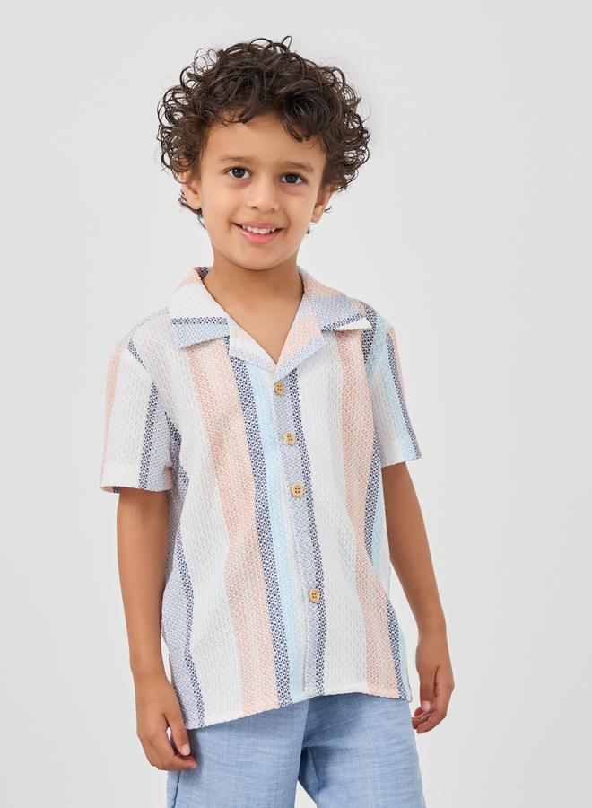 Styli Styli Striped Buttoned Short Sleeve Shirt  - Image 1