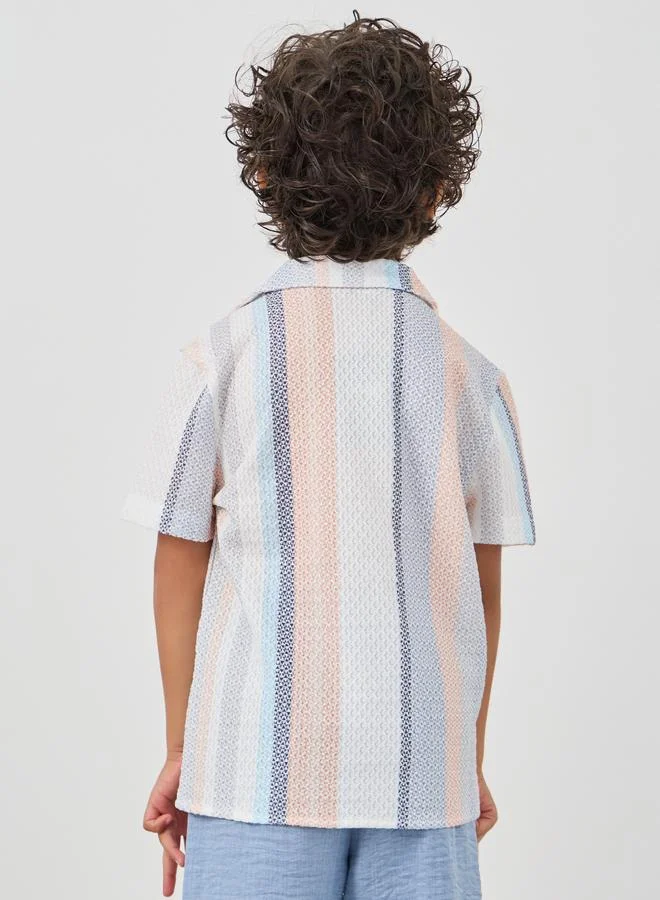 Styli Styli Striped Buttoned Short Sleeve Shirt