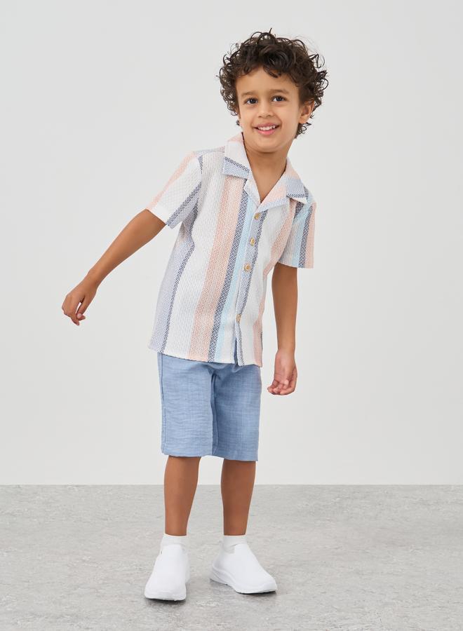 Styli Styli Striped Buttoned Short Sleeve Shirt  - Image 2