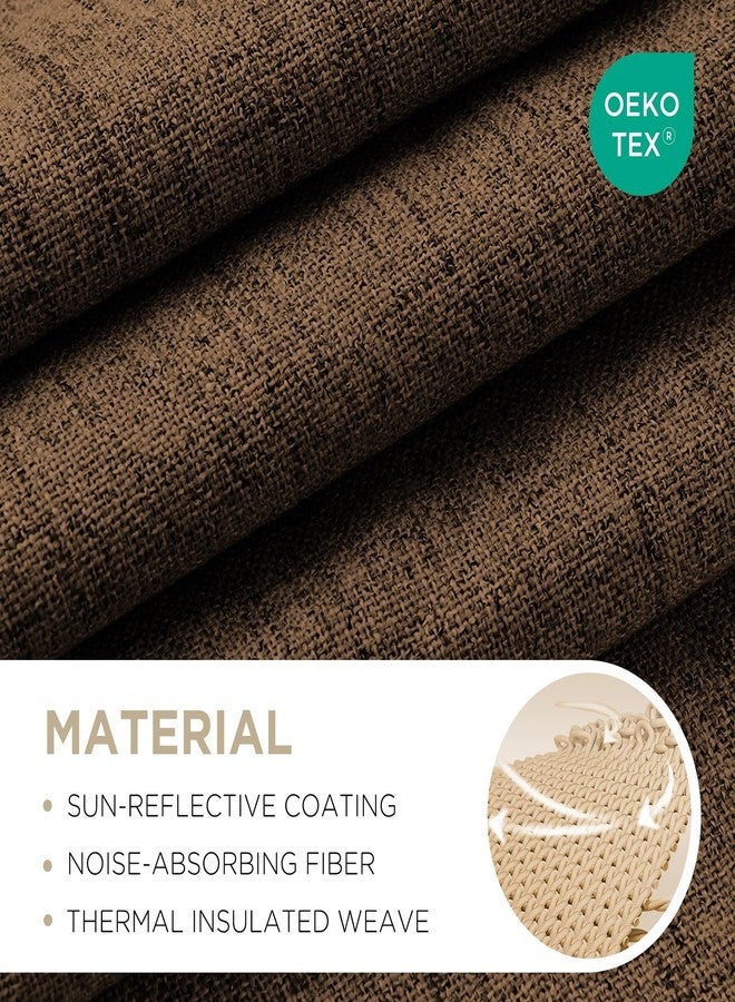 Joydeco Blackout Curtains for Bedroom - 108 Inch Long 100% Light Blocking 2 Panels Cappuccino Drapes, Thermal Insulated Room Darkening Curtains, Linen Textured for Living Room, Rod Pocket & Back Tabs - Image 2