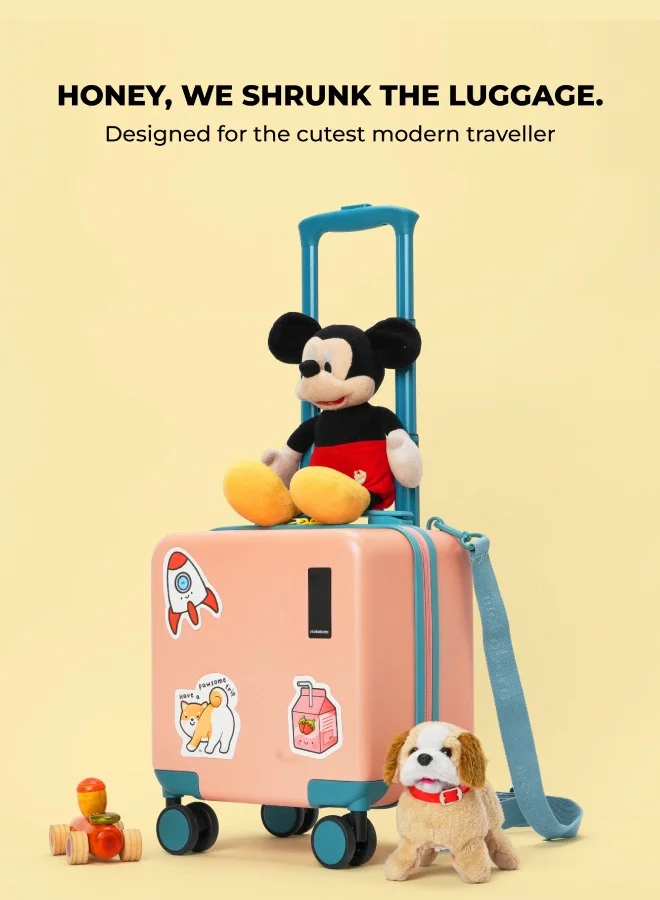 موكوبارا للتجارة ذ.م.م MOKOBARA The Moko Blocks Unbreakable Polycarbonate Extra Light Weight Kids Luggage | Hard Trolley Suitcase for Kids (38 cms (3-8 Years), Cotton Candy)