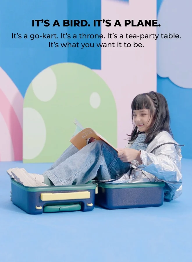 موكوبارا للتجارة ذ.م.م MOKOBARA The Moko Blocks Unbreakable Polycarbonate Extra Light Weight Kids Luggage | Hard Trolley Suitcase for Kids (38 cms (3-8 Years), Cotton Candy)
