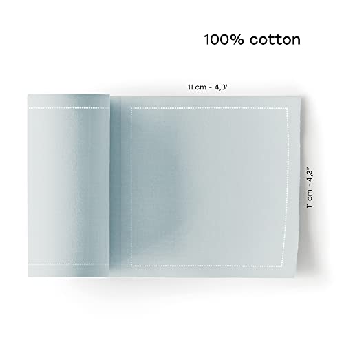 MY DRAP مناديل كوكتيل قطنية - 4.3 × 4.3 بوصة - 50 وحدة لكل لفة - رمادي لؤلؤي - Image 4