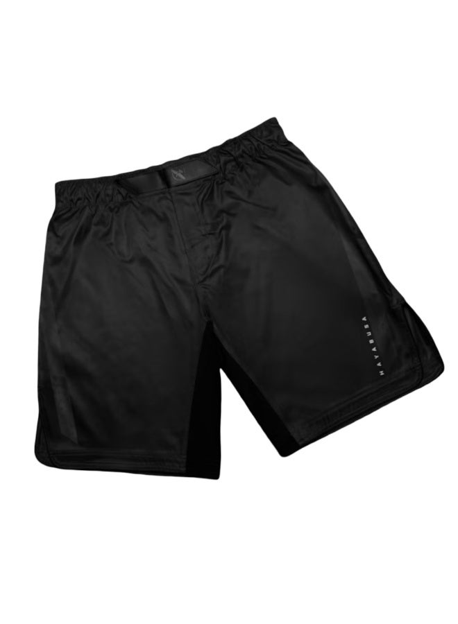HAYABUSA MENS CORE 3/4 THIGH FIGHTSHORTS BLACK - Image 2