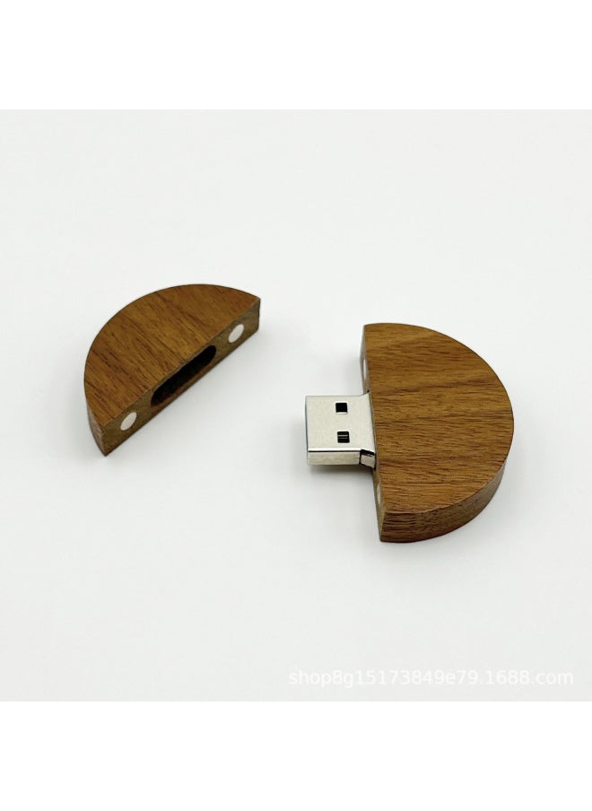 Generic Wooden School Badge U Disk School Company Creative Gifts Office Meeting Business Gifts Large Capacity USB 32g-Color:Maple Single U Disk-Capacity:64GB  - Image 4
