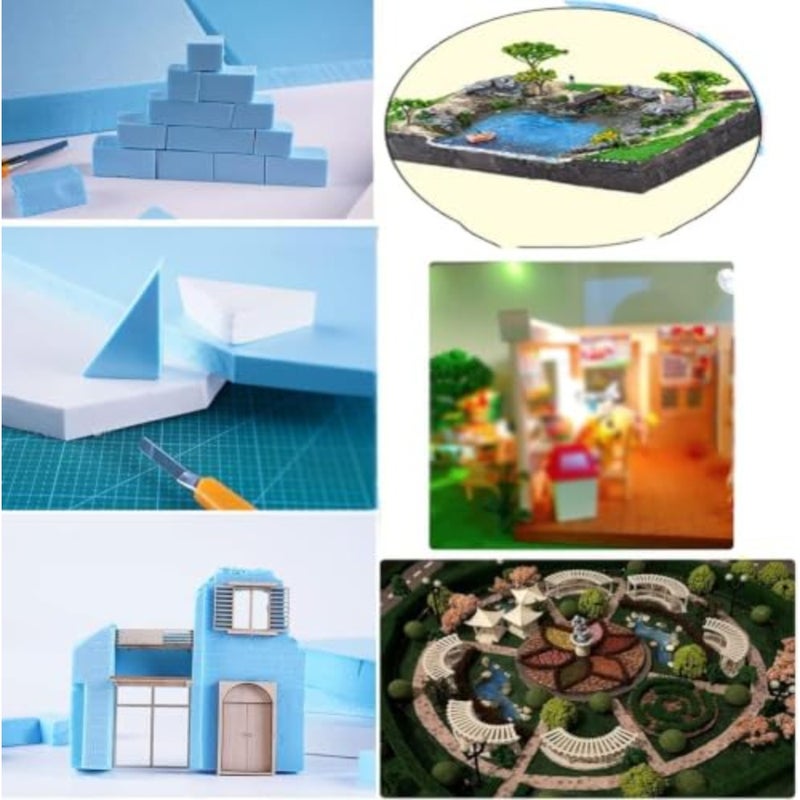 Joyzzz Foam Board, 5 PCS Blue Rectangular Carving Blocks for DIY Crafts, High Density Sculpture Material for Architectural Model Making, Lightweight Mounting Sheets for Art Project or School - Image 5