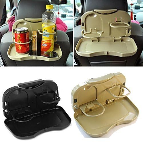 DS ENTERPRISE CAR Travel Dining Tray, Foldable Back Seat Mount Food Tray, Car Meal Plate & Bottles, Drink Cup Holder, Car Interior Accessories Travel Storage Organizer, Car Table & Snacks Tray for All Type Car - Image 4