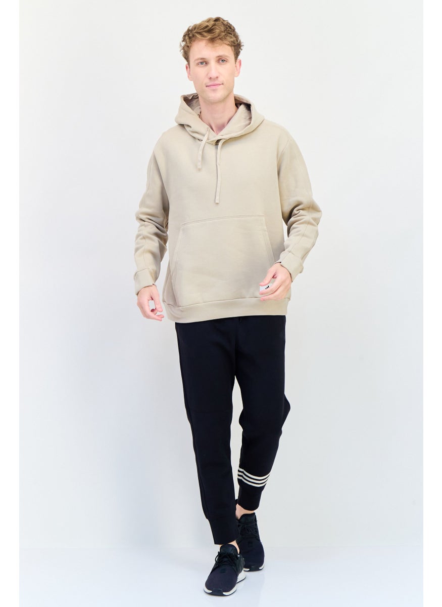 Adidas Men Sportswear Fit Long Sleeve Outdoor Hoodie, Beige  - Image 4