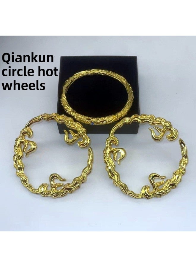 Nezha's Devil Boy's Sea-making Bracelet Gankun Ring Nezha Bracelet Men's And Women's Bracelet Couple's Bracelet Suit-Color:Closed Universe Circle Hot Wheels Three-piece Set  - Image 1