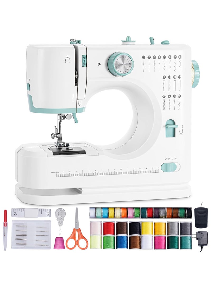 Electric Sewing Machine | 16 Stitch Modes | Dual Needle for Heavy Fabrics | Portable & Beginner-Friendly with Foot Pedal Control  - Image 1