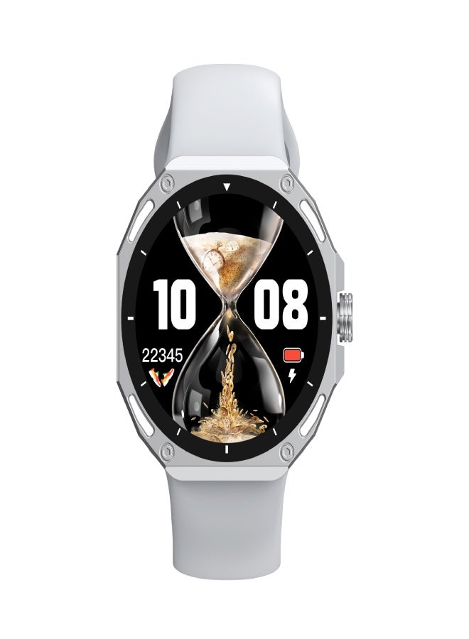 AROAQ V18ProMax Smartwatch – 1.52" Display, Heart Rate & Temperature Monitor, BT Calling & Music, Fitness Tracker, Multi-Sports Modes, Magnetic Charging – Compatible with Android & iOS ( Silicone Strap ,Gray ) - Image 2