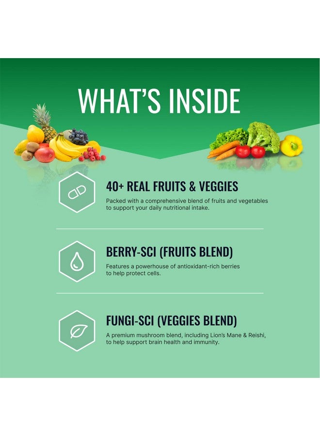 Approved Science Fruits & Veggies - 42 Whole Fruit and Veggie Supplement - Enhanced Health & Vitality - Daily Natural Vitamins, Minerals, Antioxidants - 180 Capsules Each - 2-Month Supply - Image 2