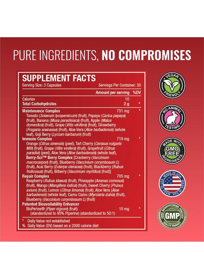 Approved Science Fruits & Veggies - 42 Whole Fruit and Veggie Supplement - Enhanced Health & Vitality - Daily Natural Vitamins, Minerals, Antioxidants - 180 Capsules Each - 2-Month Supply - Image 4