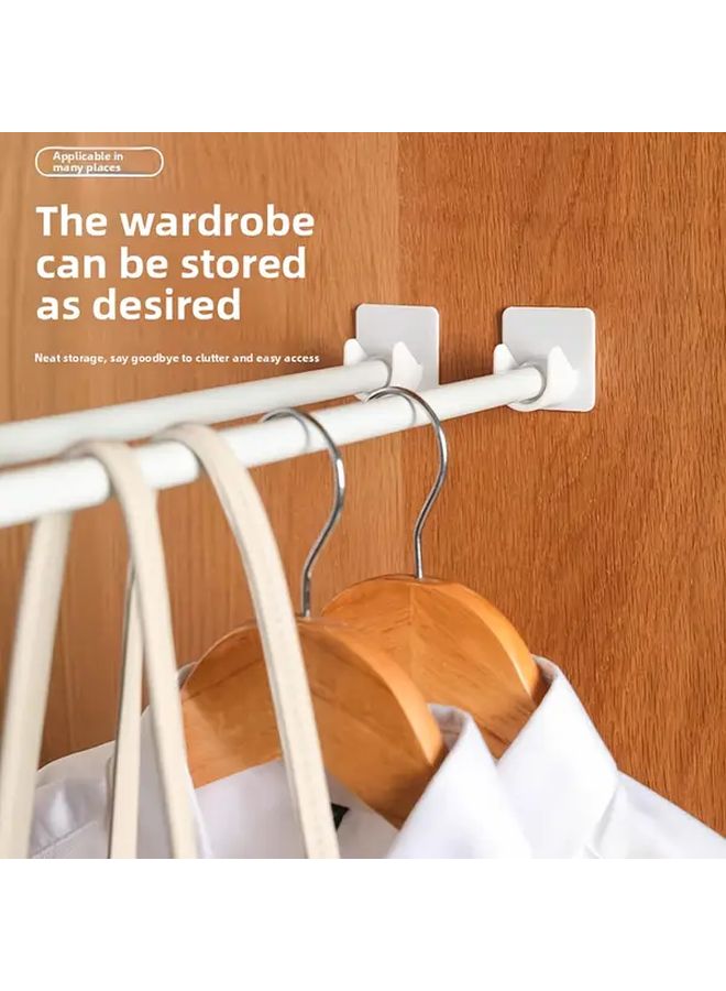 Adjustable No Drill Shower Curtain Holder With White Hooks And Carbon Steel Pole 11 81 19 69 Inch - Image 5
