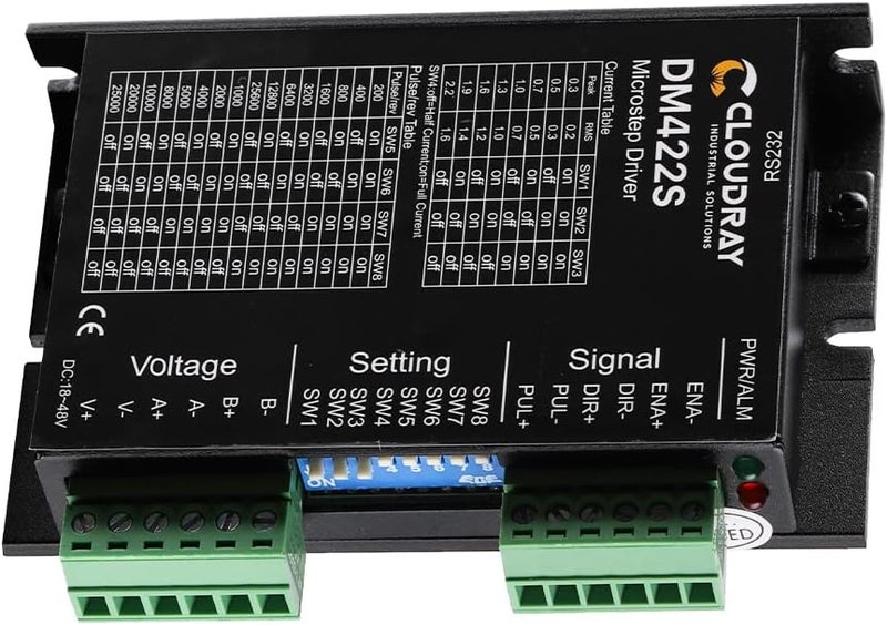 Cloudray 2-Phase Stepper Motor Driver DM422S 0.3-2.2A 18-48VDC 1/128 for CNC Nema 17 Stepper Motor - Image 2