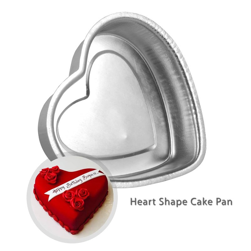 faas Bakeware Aluminium Heart Shape Cake Mould 7 Inch Silver - Image 3
