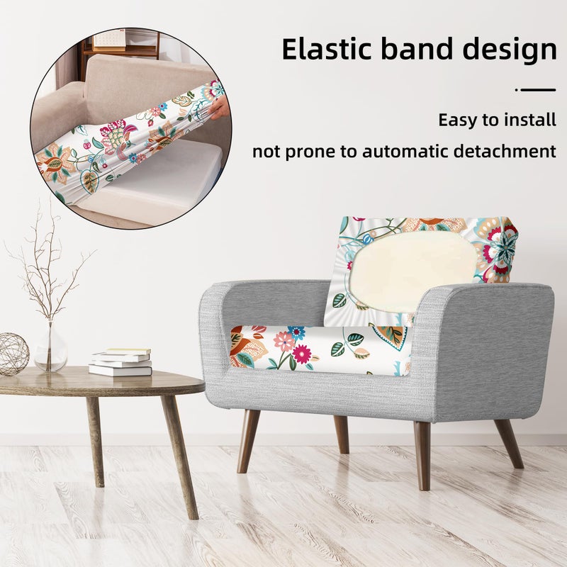 BIETYONE 8Pcs Stretch Patio Cushion Covers,Outdoor Couch Covers Replacement,Outdoor Couch & Sofa Slipcovers,for Patio Furniture Cushion Covers,Washable Reusable Furniture Protector (Vivid, Cover Only) - Image 5