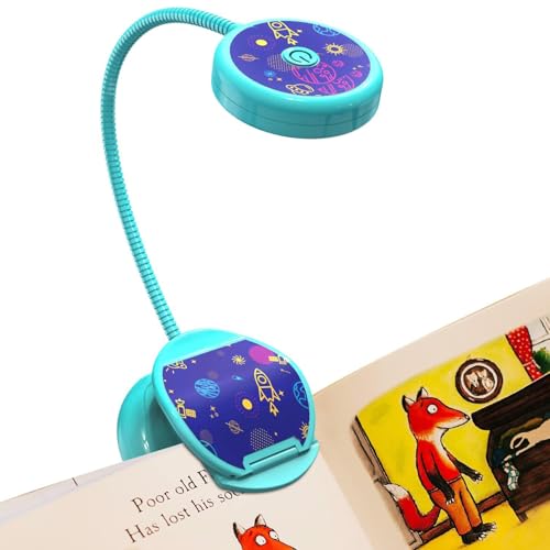 Vekkia Cute Rechargeable Book Light,Eye Caring Reading Light for Kids Clip on, 3 Colors & 3 Brightness, 1.8oz Super Light Weight, Up to 40 Hours Reading. Great Gifts for Kids & Readers (Blue) - Image 1