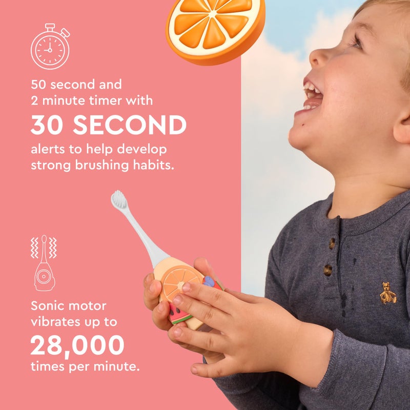 Boka Kids Sonic Electric Toothbrush - Rechargeable Sonic Powered Toothbrush - Food Grade Silicone Bristles for Deep Cleaning - Dentist Recommended Oral Care - U Brush and Nylon Brush Set - Image 4