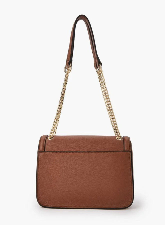 بابريكا Animal Print Crossbody Bag with Chain Strap and Flap Closure
