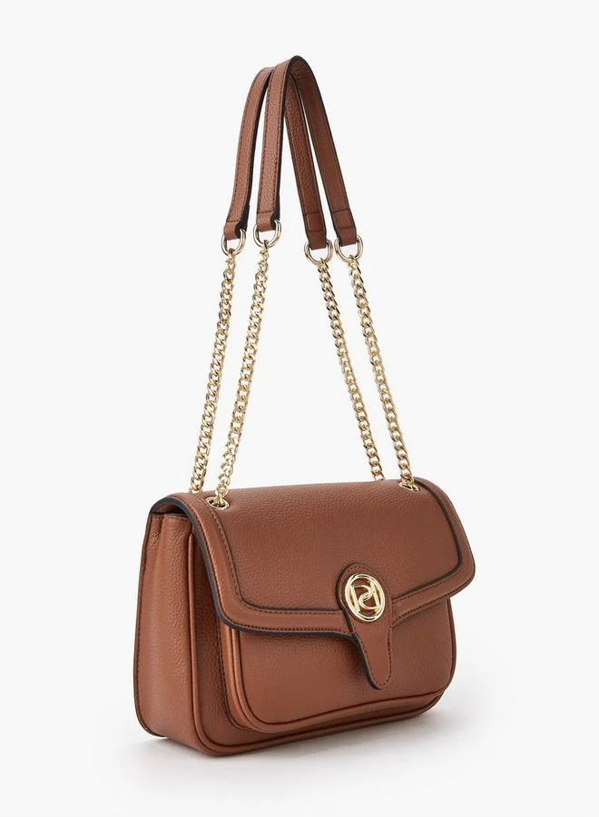 بابريكا Animal Print Crossbody Bag with Chain Strap and Flap Closure