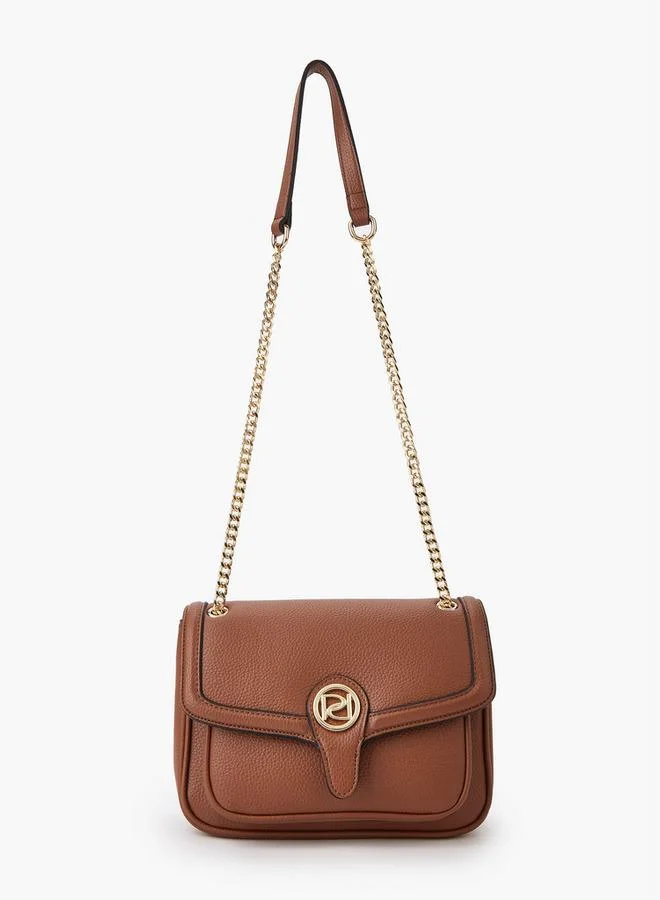 بابريكا Animal Print Crossbody Bag with Chain Strap and Flap Closure