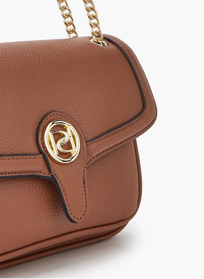 بابريكا Animal Print Crossbody Bag with Chain Strap and Flap Closure