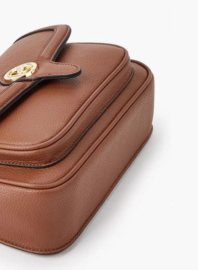 بابريكا Animal Print Crossbody Bag with Chain Strap and Flap Closure