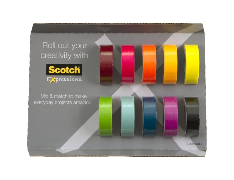 Scotch Washi Tape, 10 Rolls, Great for Use in Bullet Journal, School Supplies, Craft Supplies, and Teacher Appreciation Gifts (C317-10-SIOC) - Image 1