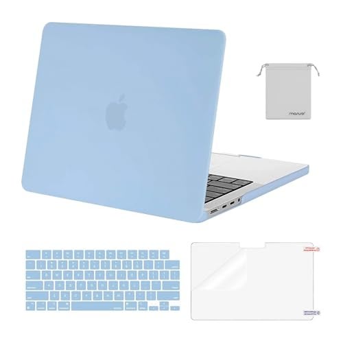 MOSISO Compatible with MacBook Pro 14 inch Case M5 2026 M4 2025 M3 M2 M1 20242021 A3427 A3426 A3434 A3112 A3185 A3401 A2918 A2992 A2779 A2442Hard CaseKeyboard SkinScreenFilmPouch Airy Blue - Image 1