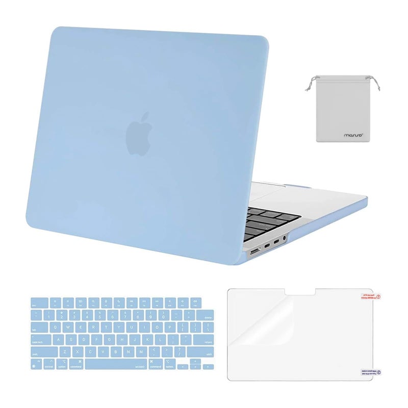MOSISO Compatible with MacBook Pro 14 inch Case M5 2026 M4 2025 M3 M2 M1 20242021 A3427 A3426 A3434 A3112 A3185 A3401 A2918 A2992 A2779 A2442Hard CaseKeyboard SkinScreenFilmPouch Airy Blue - Image 2