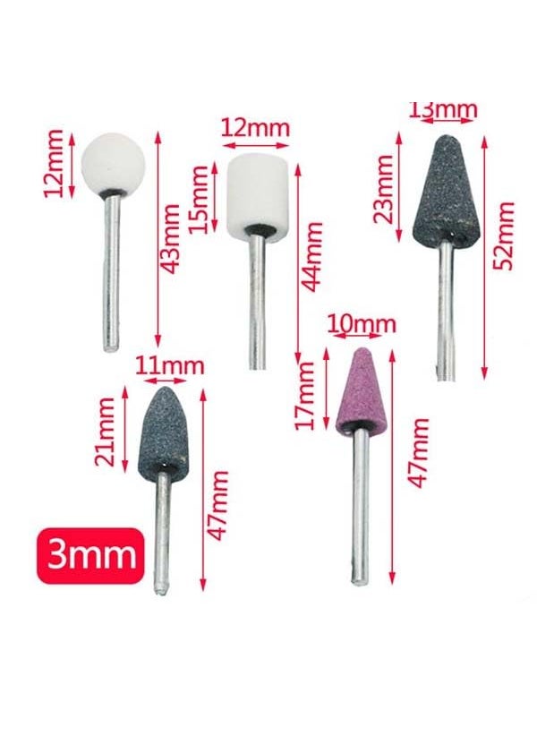 NityaEcommerce 10 PcsSet Abrasive Polish Mounted Stone Set Grinding Burr Wheel Shank Grinder Tools 3MM  - Image 4