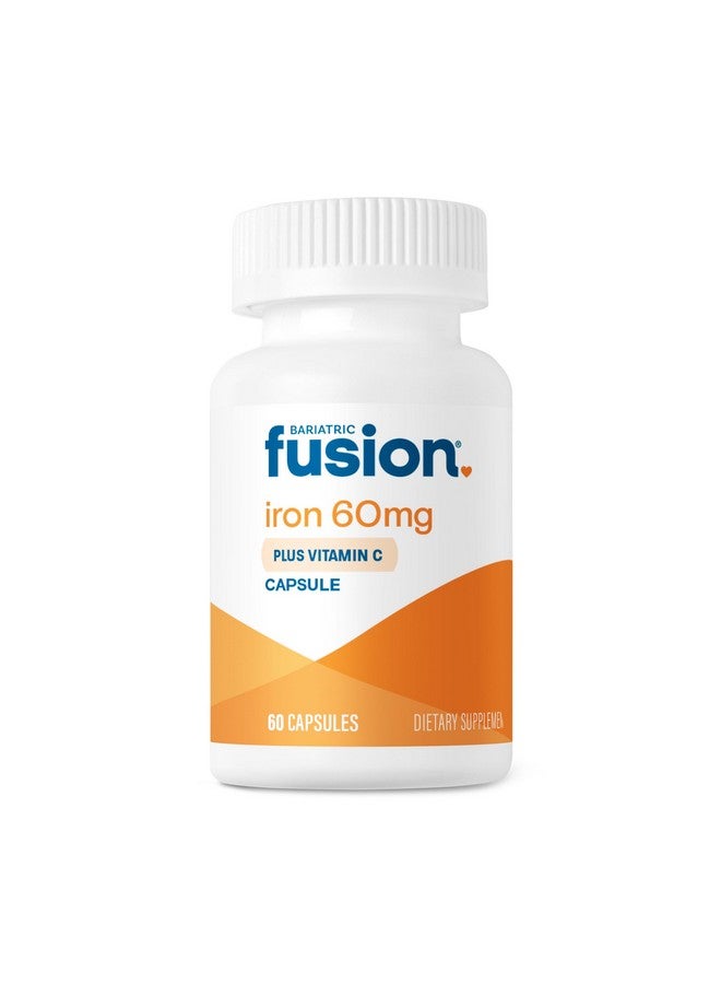 Bariatric Fusion Iron Supplement 60mg with Vitamin C | Easy to Swallow Capsule | Ferrous Fumarate Vitamins for Women and Men | Gluten, Dairy and Soy Free | Non-GMO | 60 Count - Image 1