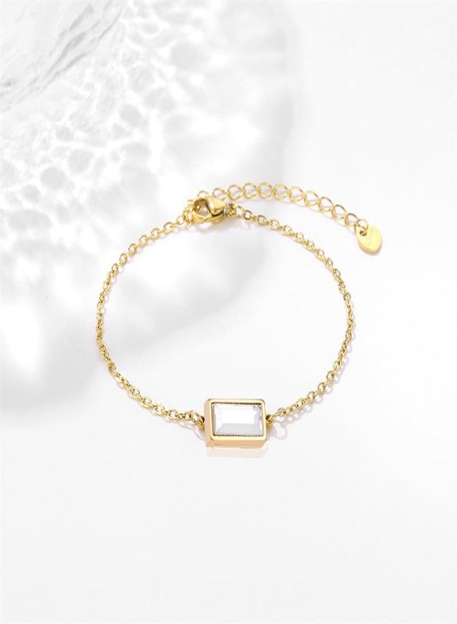 RIPFEVURN Bar Cremation Jewelry Urn Bracelet for Ashes for Women Small Glass Cube Memorial Ashes Keepsake Link Bracelet(Gold-White) - Image 5