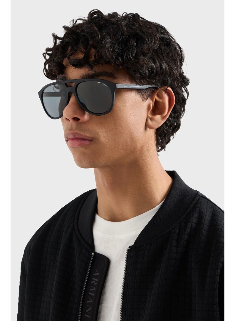 Armani Exchange نظارات شمسية طيار للرجال من أرماني إكستشينج - AX 4156SU - حجم العدسة: 59 مم - أسود غير لامع - Image 2