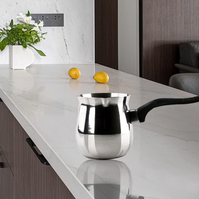 finality Stainless Steel MilkCoffeeTea Warmer Pot with Non Heating Handle Silver 1000ml - Image 4