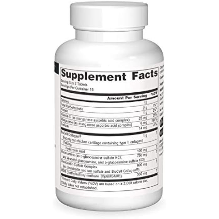 Source Naturals Hyaluronic Joint Complex with Glucosamine, Chondroitin & MSM - 30 Tablets - Image 3