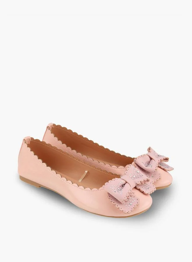 Flora Bella By Shoexpress Girls Embellished Bow Ballerina Shoes