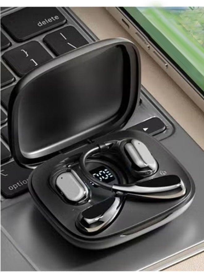 FUNCOT Wireless Earbuds Bluetooth 5.4 Open Ear Headphones, Wireless Earbuds Sport Over Earphones, LED Display Charging Case, Waterproof Design for Running Fitness, Compatible with iPhone & Android  - Image 1