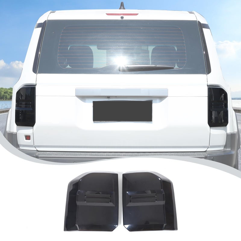 Rear Tail Light Cover Tail Lamp Shell Shade Guard Trim Frame Compatible with Toyota Land Cruiser Prado 250 J250 LC250 2024 2025ABS Car Taillight Protective Shell Bezels Smoke Black Taillight Shell