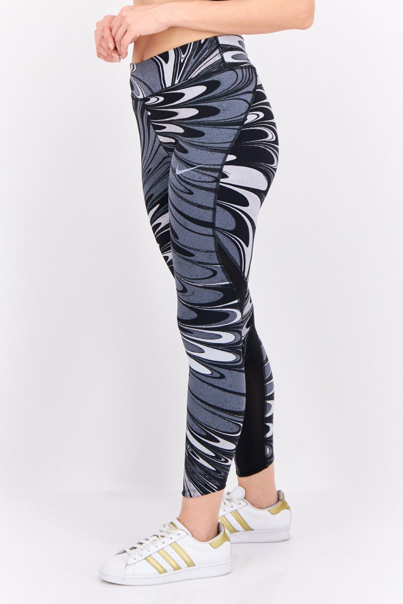 Nike Women Tight Fit Running Leggings, Black/Grey - Image 2