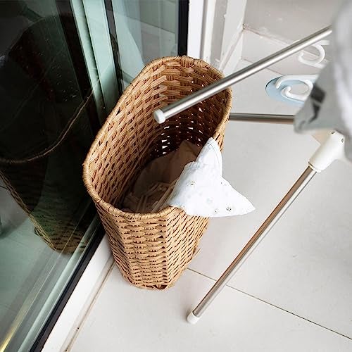PEMAR Wicker Umbrella Holder, Hand Woven Umbrella Stand Basket Decorative Cane Holder Rack for Home, Entryway Multipurpose Narrow Tall Basket (Natural) - Image 5