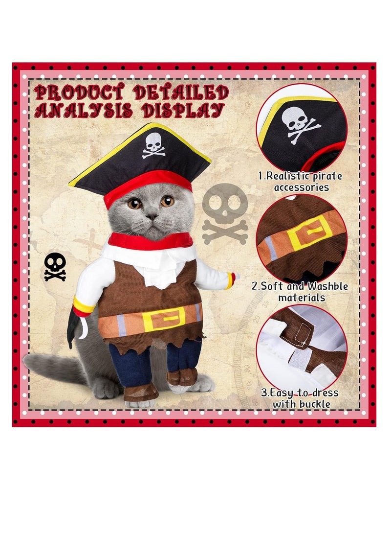 Generic Pet Dog Costume Cat Pirate Costumes Cat Clothes Suit Cat Outfit Funny Dog Fancy Dress Costumes Cat Clothing Dressing up Party Apparel for Pet Supplies  Cosplay Prop Birthday Medium - Image 3