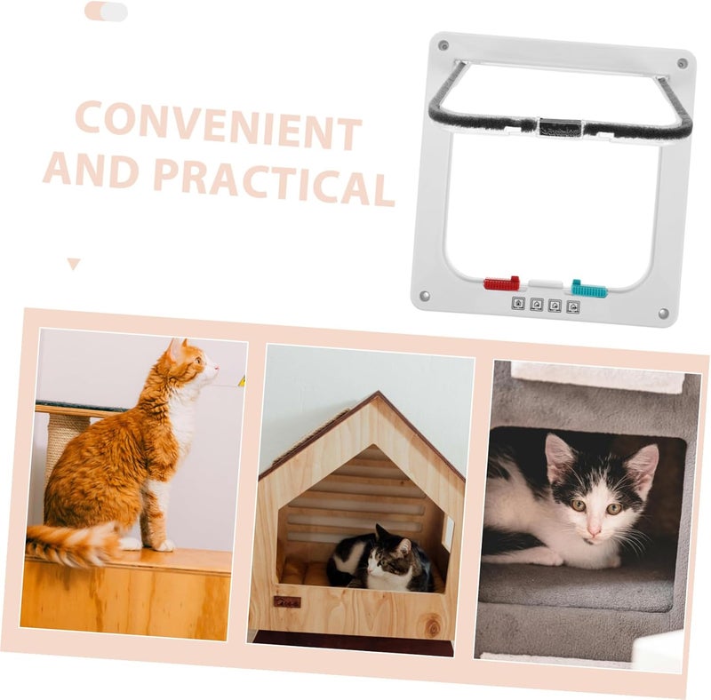 POPETPOP Cat Window Door Weatherproof Pet Door Locking Mechanism for Cats Auto-Sensing Easy to Install - Image 3